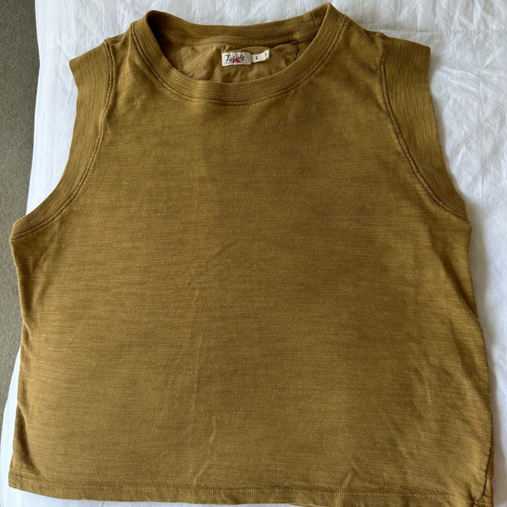 Faherty Tan Sleeveless Top